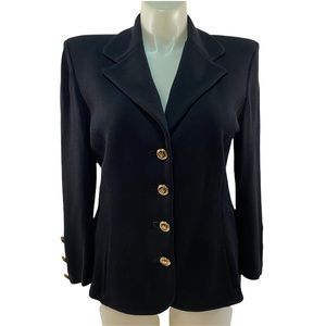 St. John Basics Santana knit black cardigan jacket